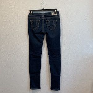 True Religion Low Rise Dark Wash Skinny Jeans Size 27
